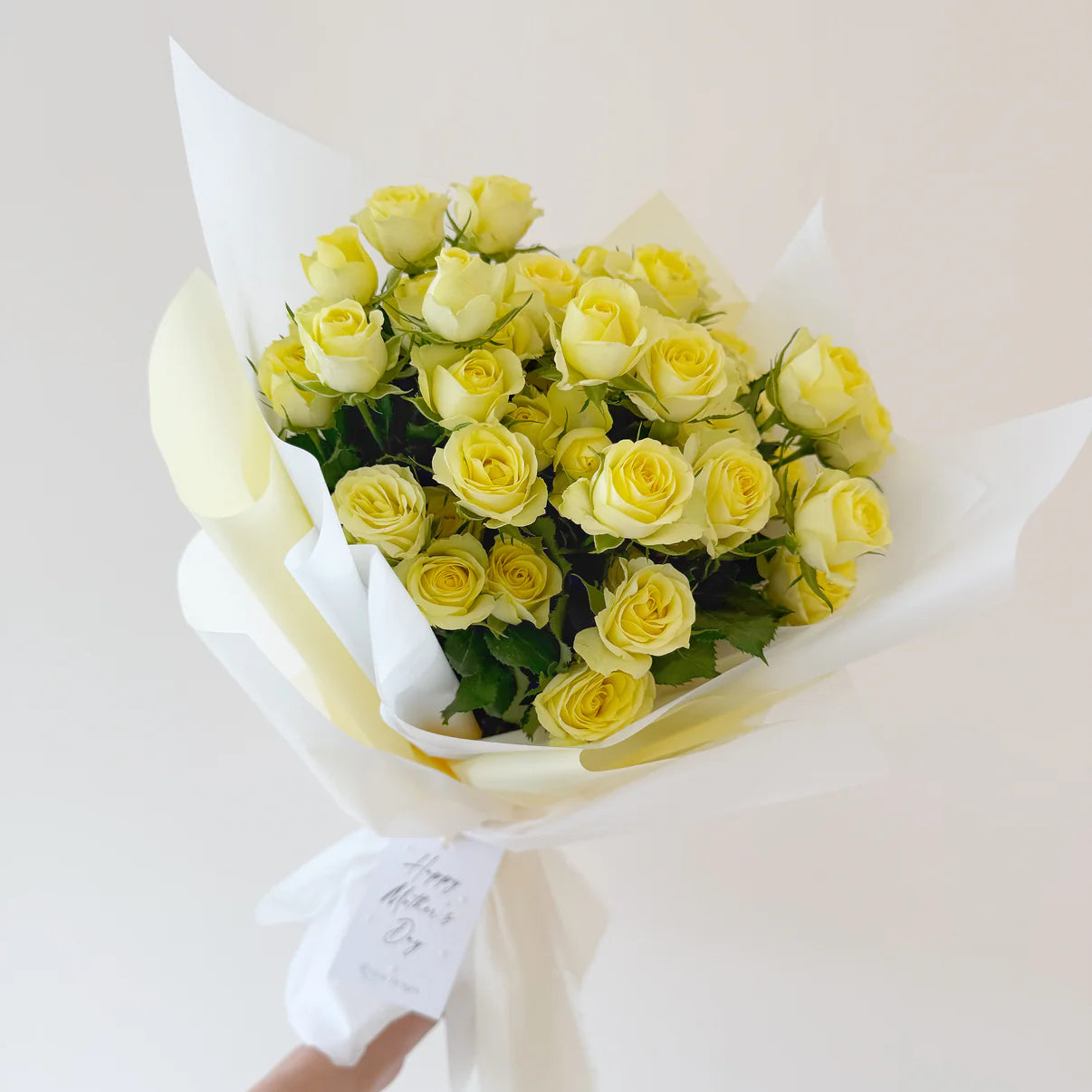 Yellow Mother's Day Hand Tie Bouquet