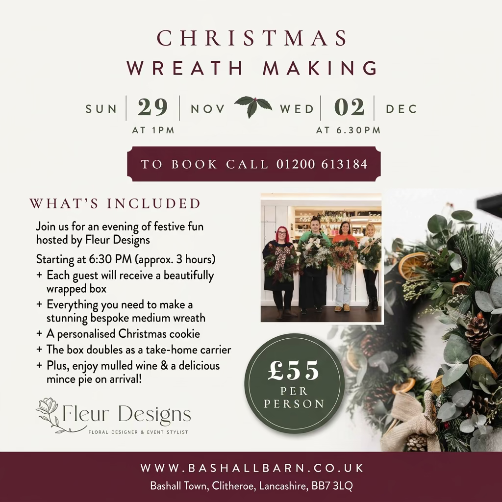 Bashall Barn - Christmas Wreath Workshop